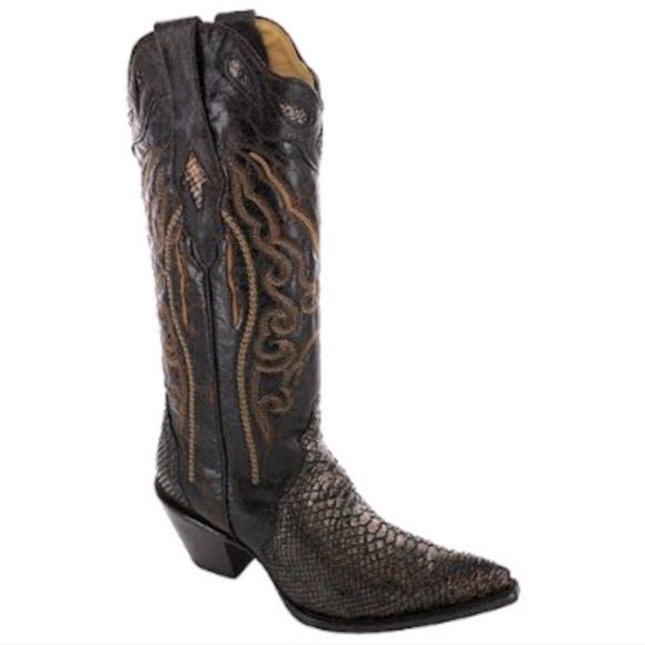 Corral C1835 Black/Copper Python 7.5 Womens Western Boots - Picture 1 of 14